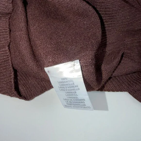 Burberry Men's Brown Embroidered Logo Crewneck Wool Sweater